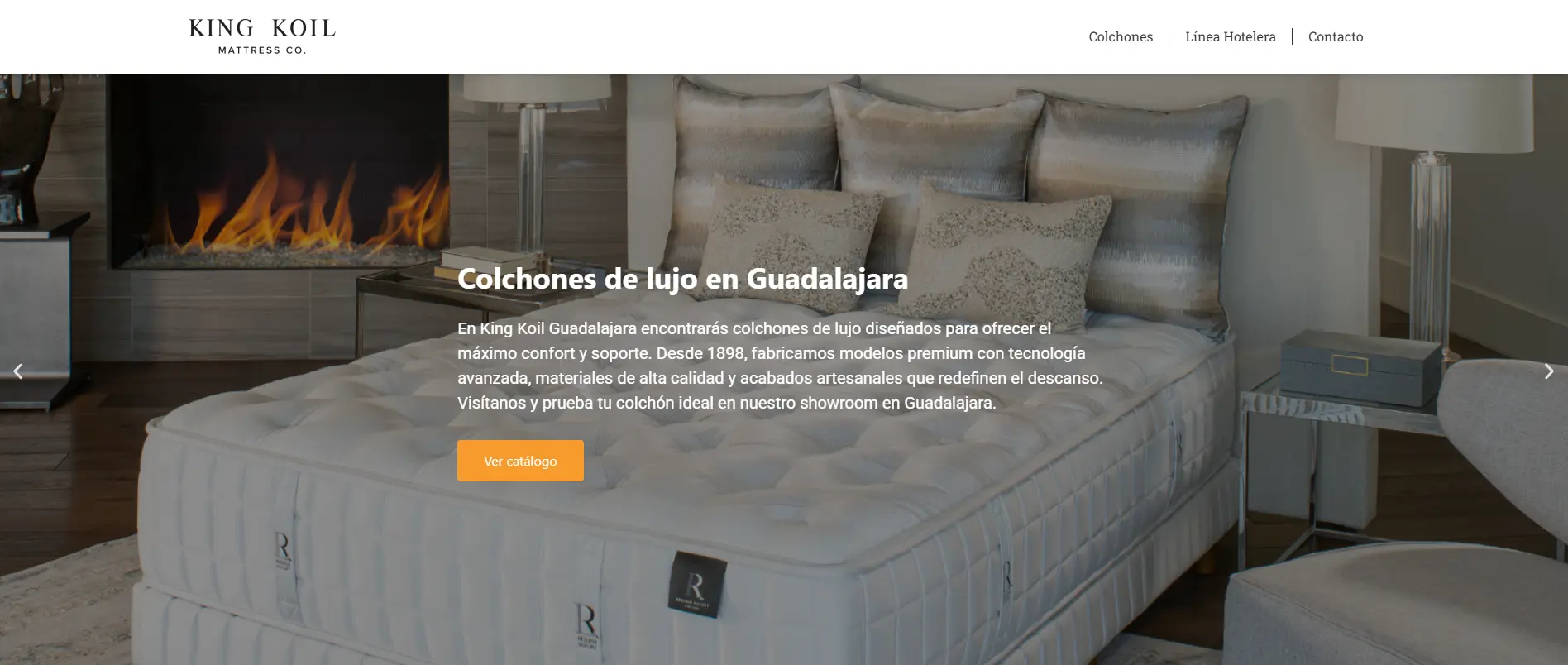 Proyecto web King Koil Guadalajara - E-commerce / Lujo - Desarrollado por Eduardo Leal